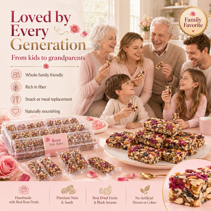 🌹Rose Eight-Treasure Nut Bars | Handmade Rose Petal Nut Snack with Nuts & Dried Fruits-H