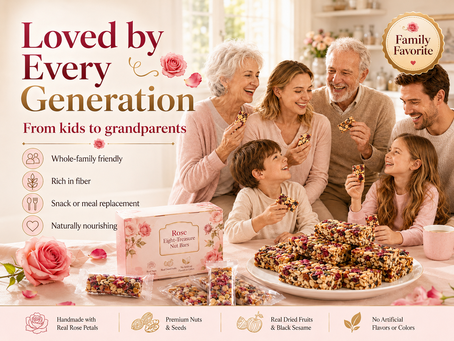 Rose Eight Treasure Nut Bars